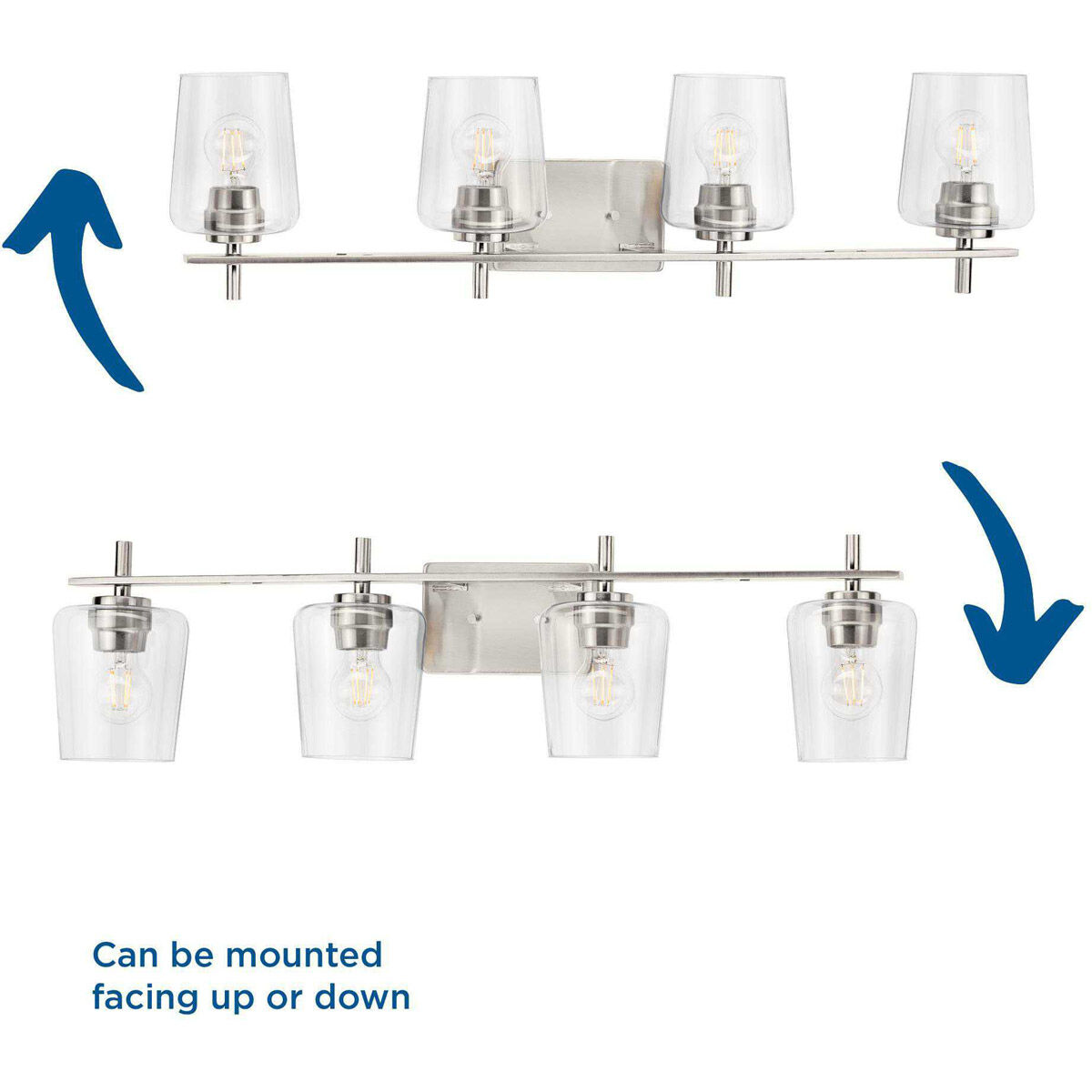 Calais 4 Light 34 inch Brushed Nickel Bath Vanity Wall Light