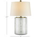 Oscar 25 inch 150 watt Clear and Brass Table Lamp Portable Light