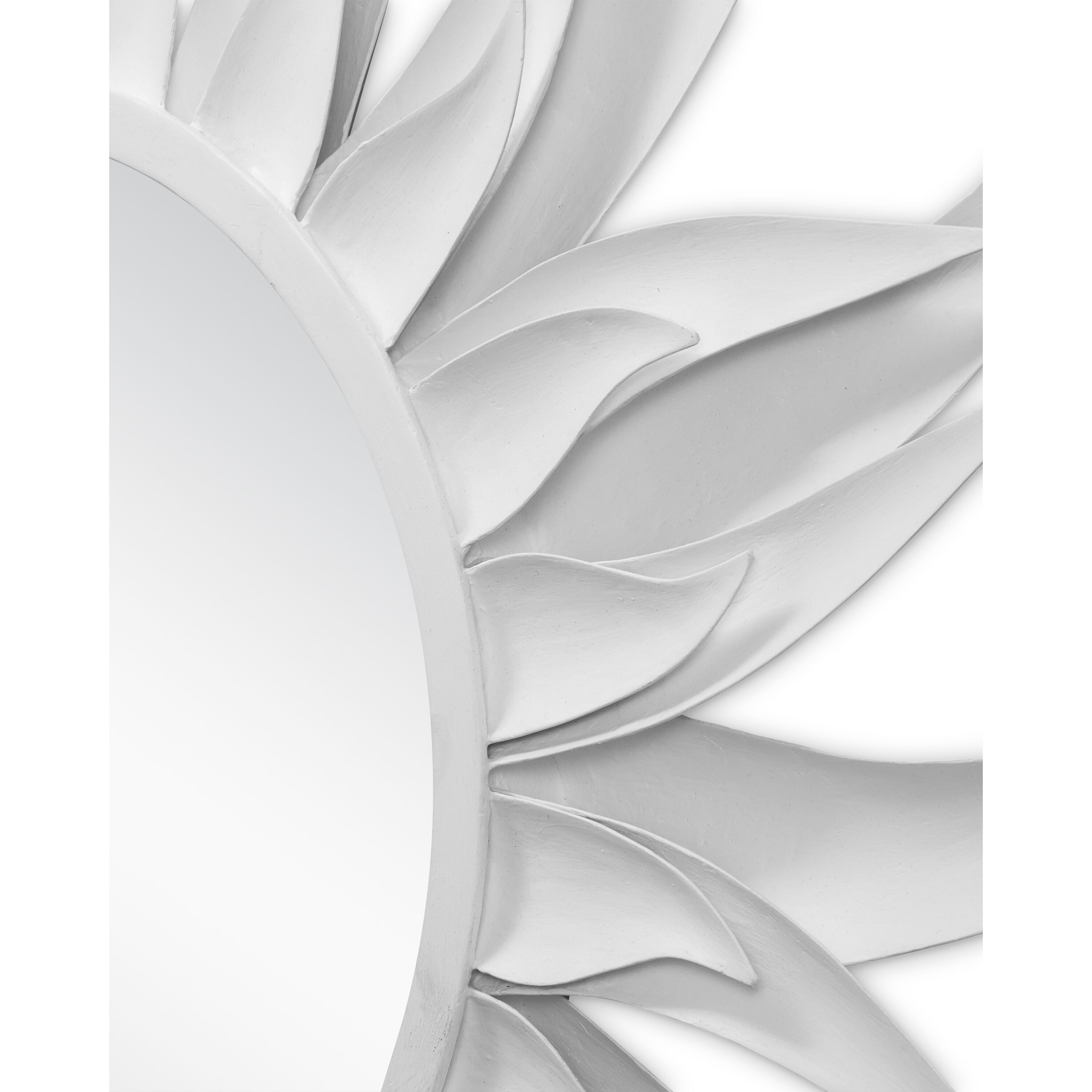 Agave 37.5 inch Gesso White and Mirror Mirror, Marjorie Skouras Collection
