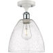 Ballston Dome LED 9 inch White and Polished Chrome Semi-Flush Mount Ceiling Light in Seedy Glass