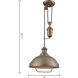 Farmhouse 1 Light 14 inch Tarnished Brass Pendant Ceiling Light