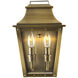 Coventry 2 Light 12 inch Aged Brass Exterior Pocket Wall Mount