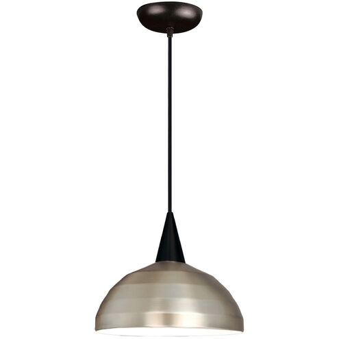 Cosmopolitan LED 7 inch Black Pendant Ceiling Light in 12, Brushed Nickel, Canopy Mount PLD