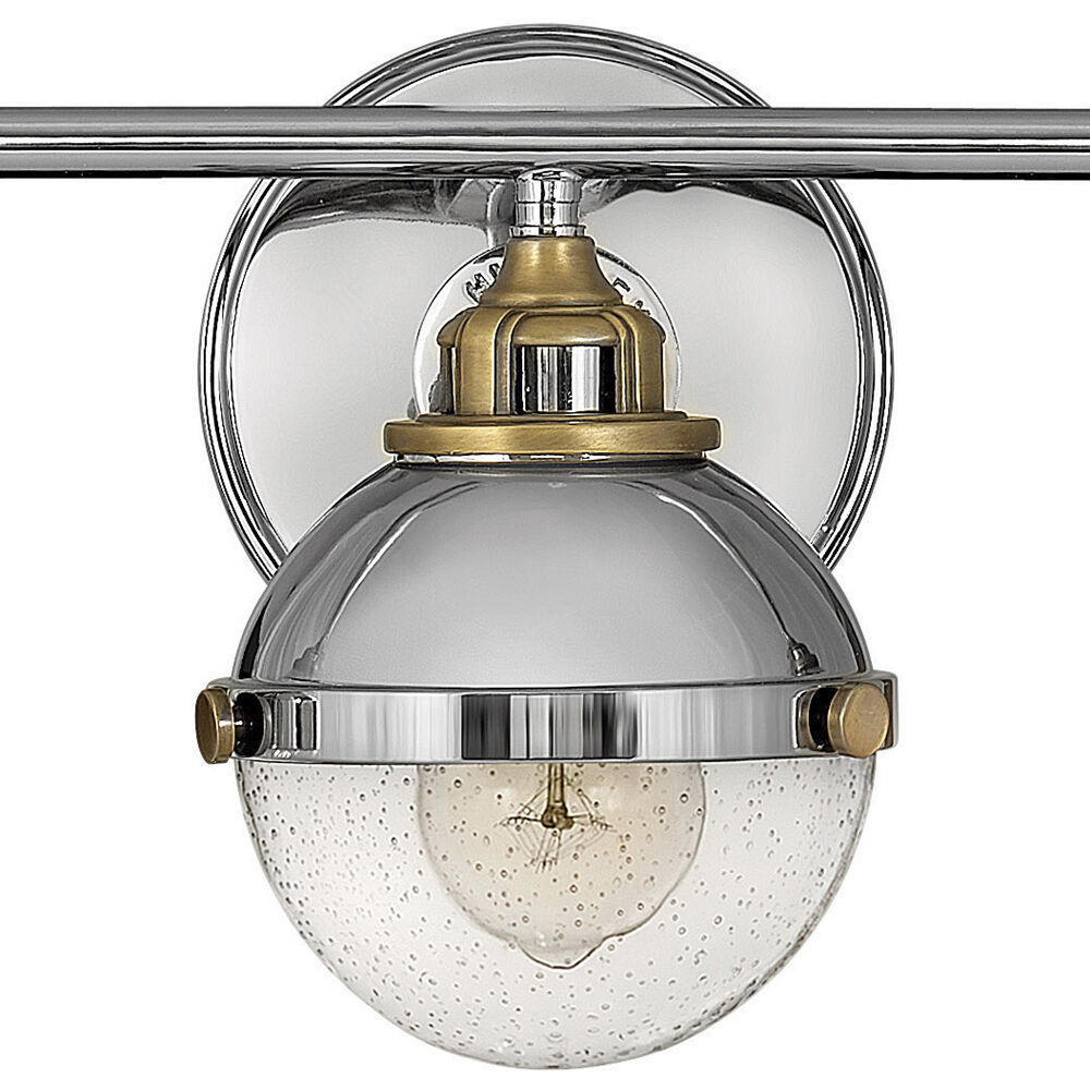 Fletcher 3 Light 25 inch Polished Nickel with Heritage Brass Vanity Light Wall Light