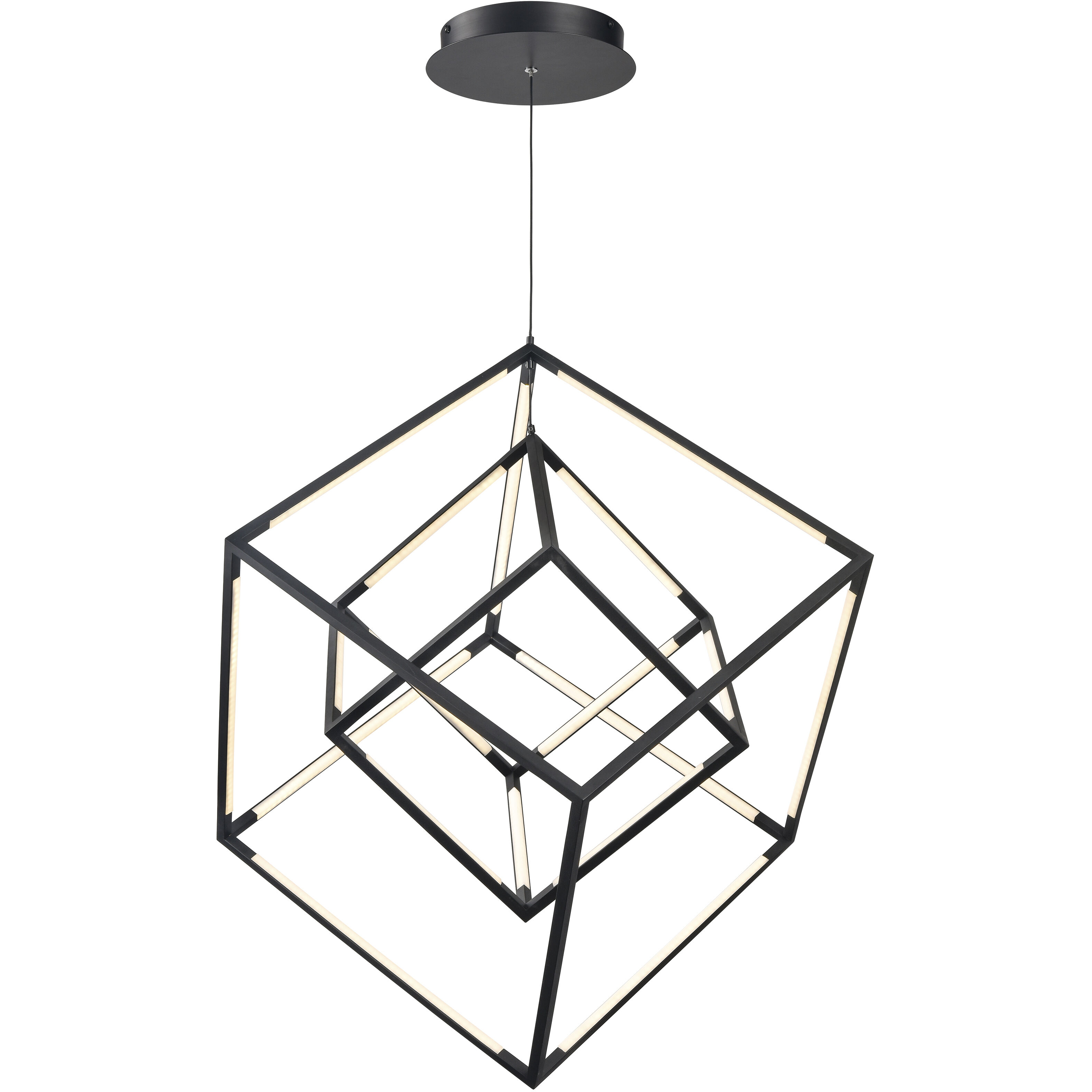 Cube Squared LED 17.75 inch Matte Black Chandelier Ceiling Light