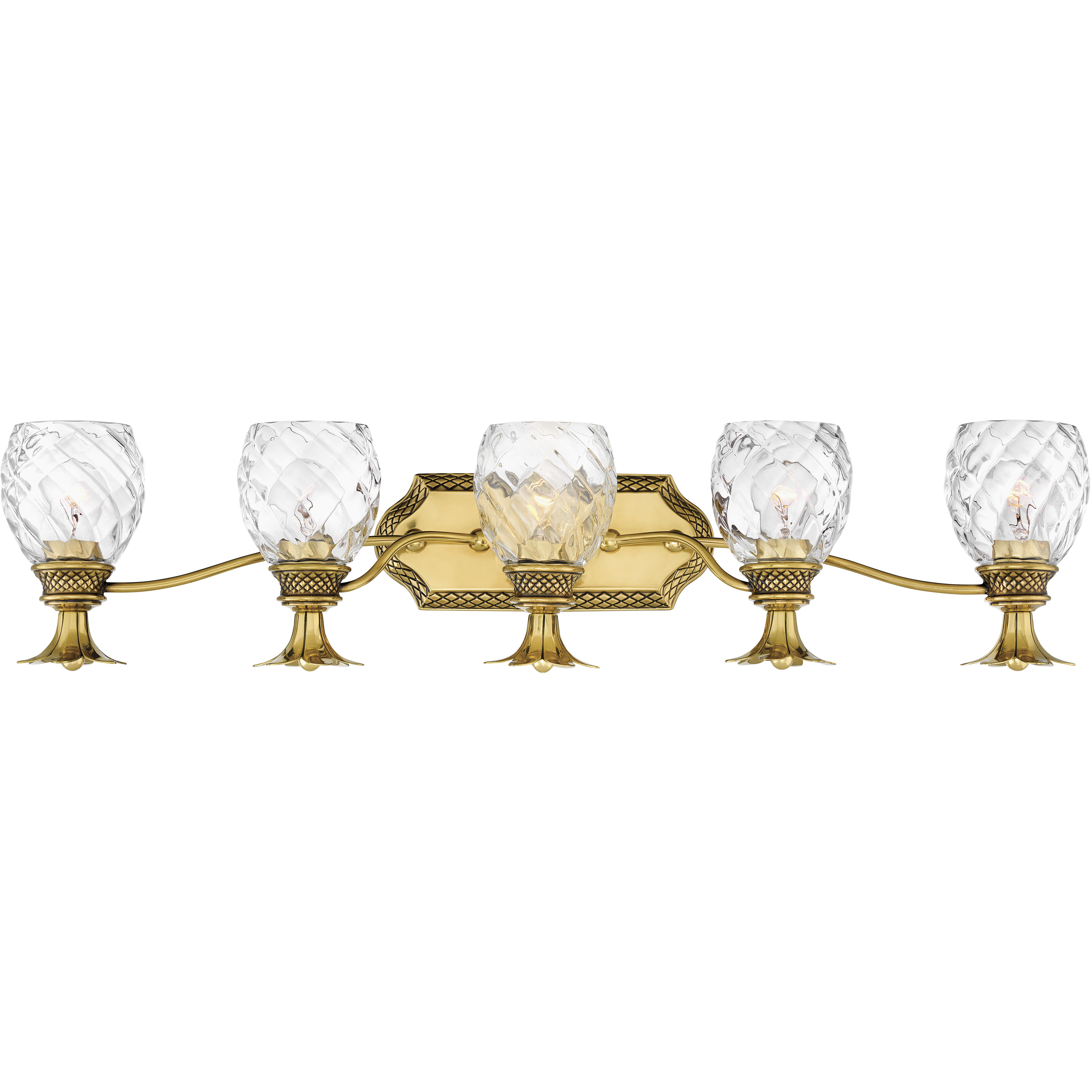 Plantation 5 Light 37 inch Burnished Brass Vanity Light Wall Light