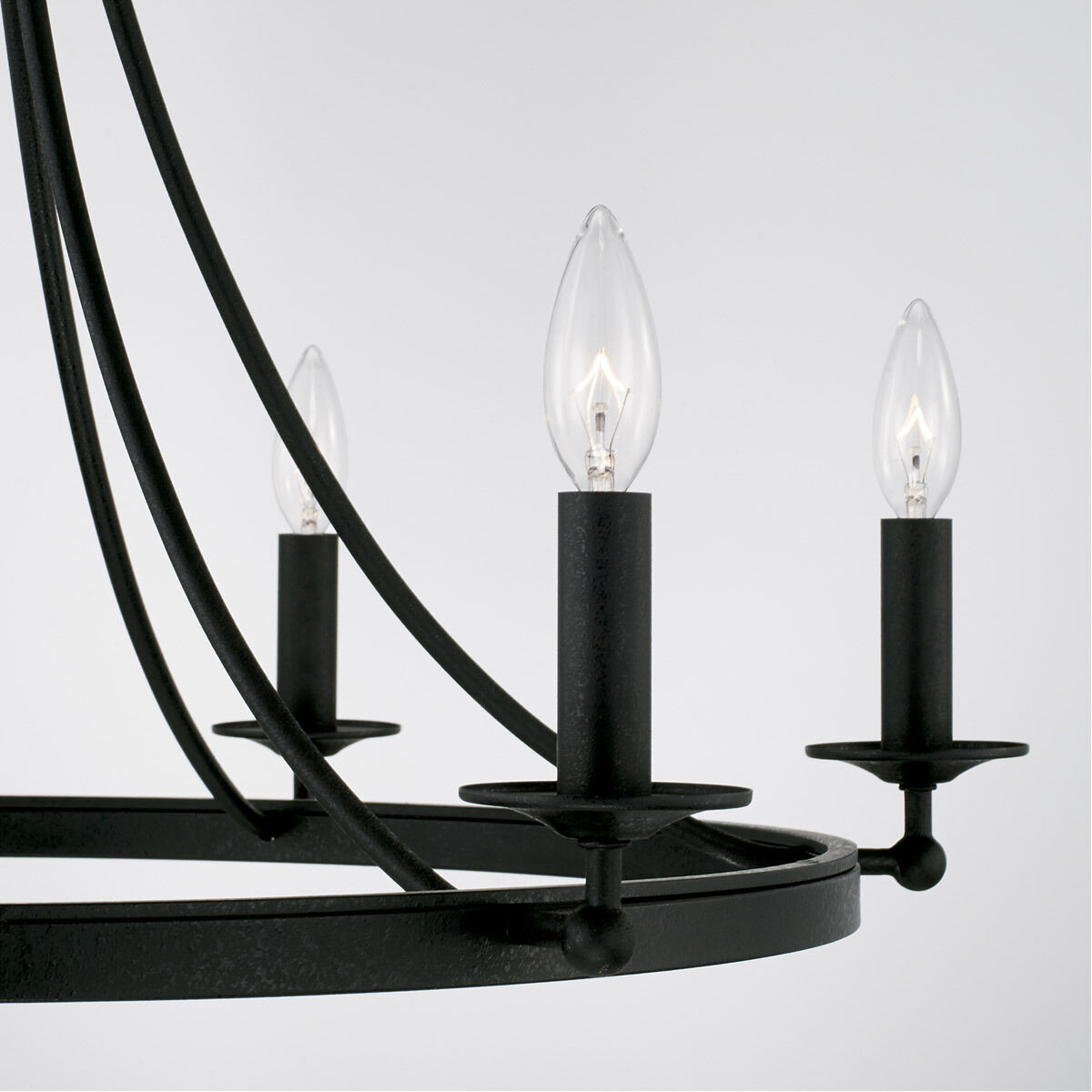 Elijah 6 Light 30 inch Black Iron Chandelier Ceiling Light