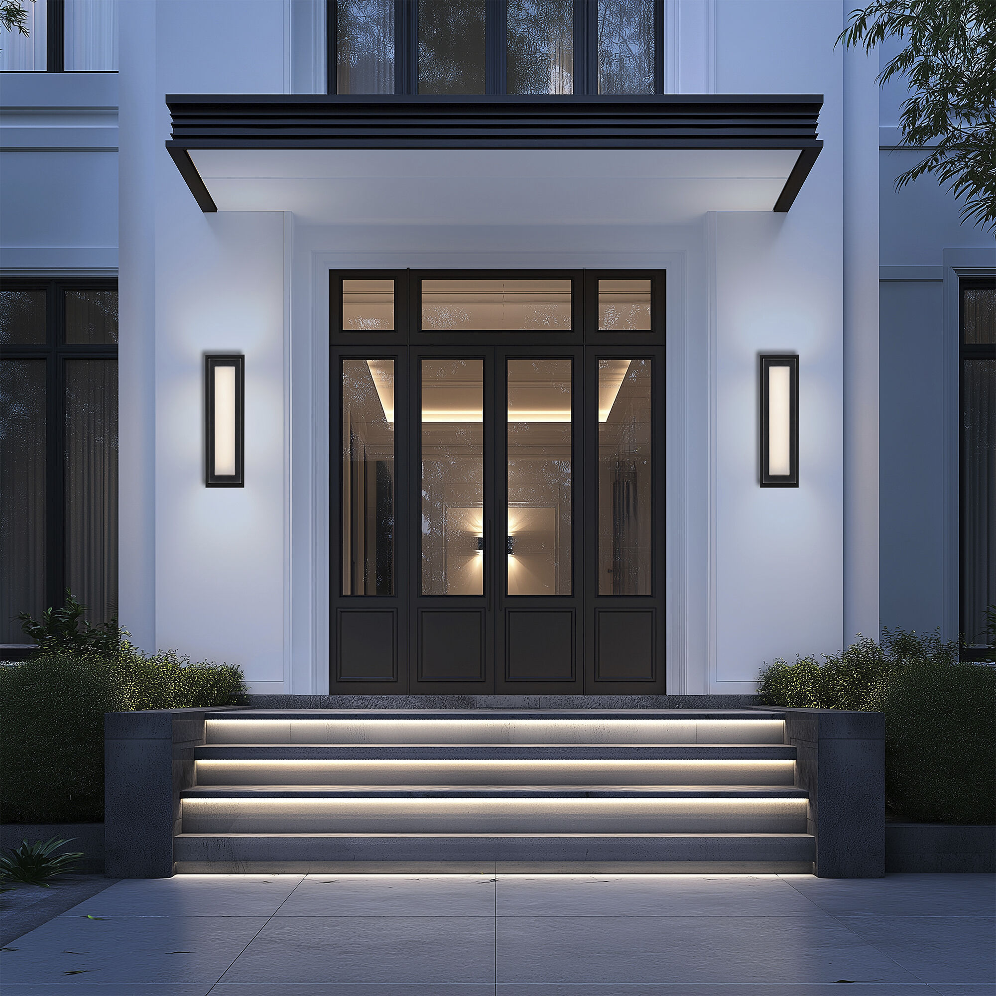 Beech LED 24 inch Black Outdoor Wall Light in 4000K, dweLED