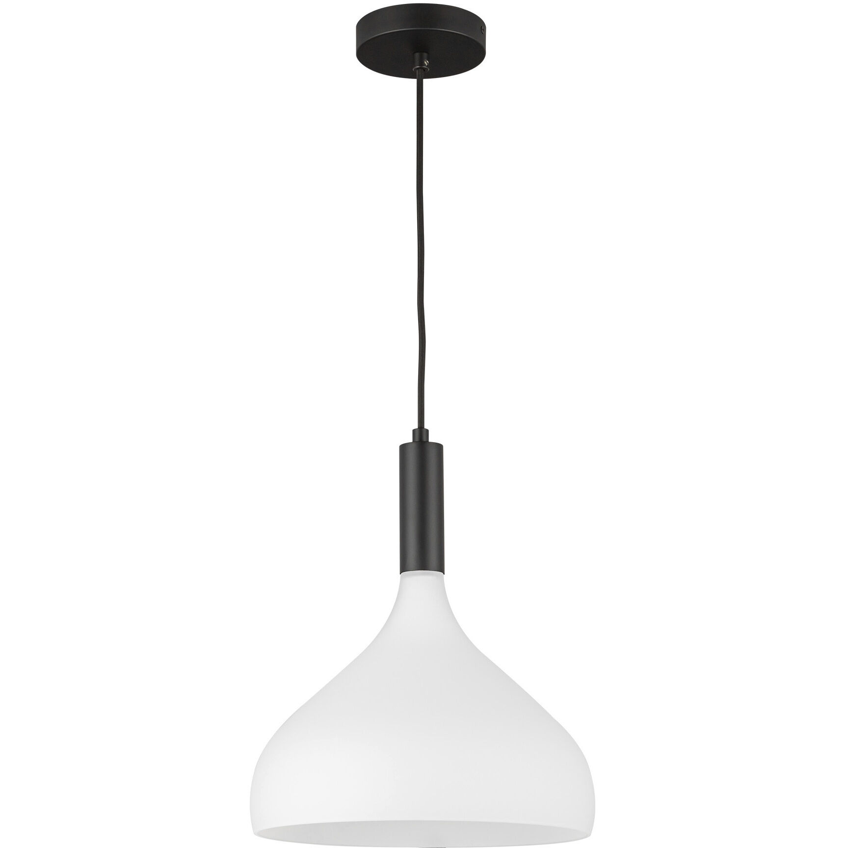 Alora Mood Belleview Pendant Ceiling Light in Matte Black, Matte Opal Glass
