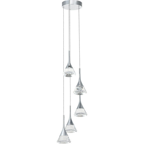 Artisan Collection/AMALFI Series 5 Light 11 inch Polished Chrome Pendant/Chandelier Ceiling Light