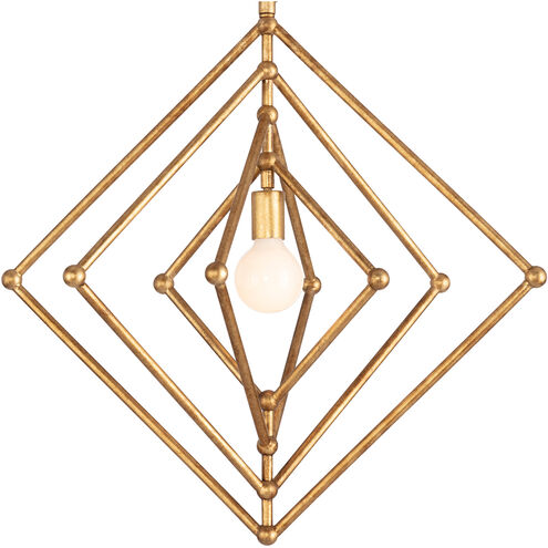 Southern Living Selena 1 Light 24.75 inch Antique Gold Leaf Chandelier Ceiling Light, Square Small