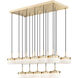 Renaud LED 46.75 inch Modern Gold Linear Chandelier Ceiling Light