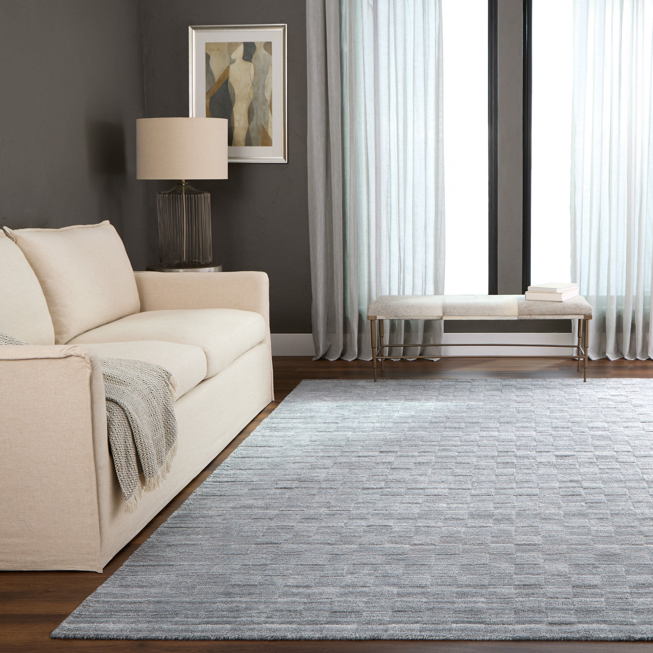 Pari 36 X 24 inch Light Grey Rug in 2 x 3