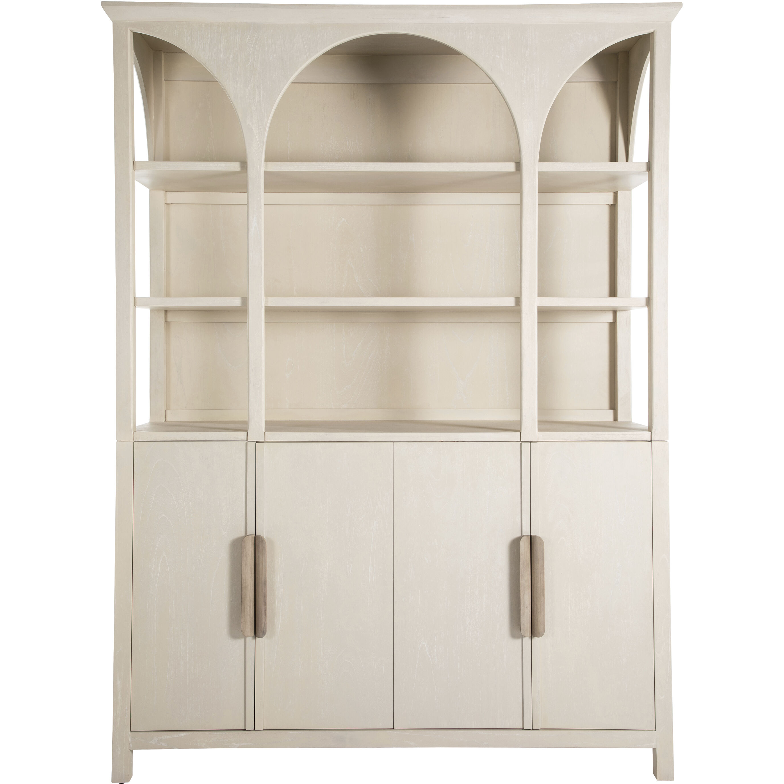 Edison Cerused White and Natural Bay Cabinet