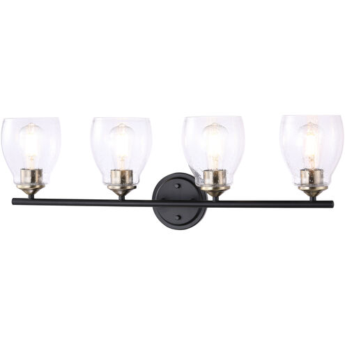 Winsley 4 Light 30 inch Coal And Stained Brass Bath Light Wall Light