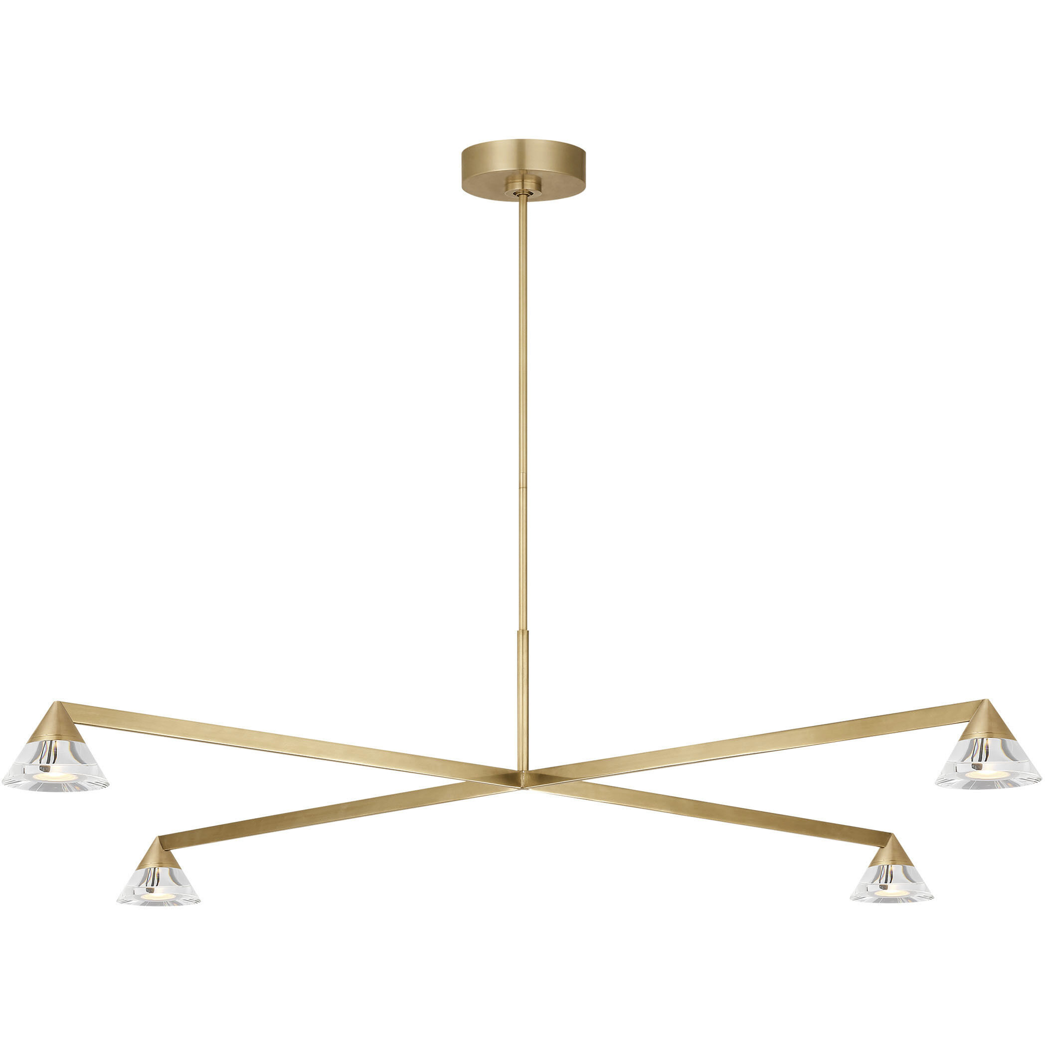 Sean Lavin Midrand LED 52 inch Hand-Rubbed Antique Brass Chandelier Ceiling Light