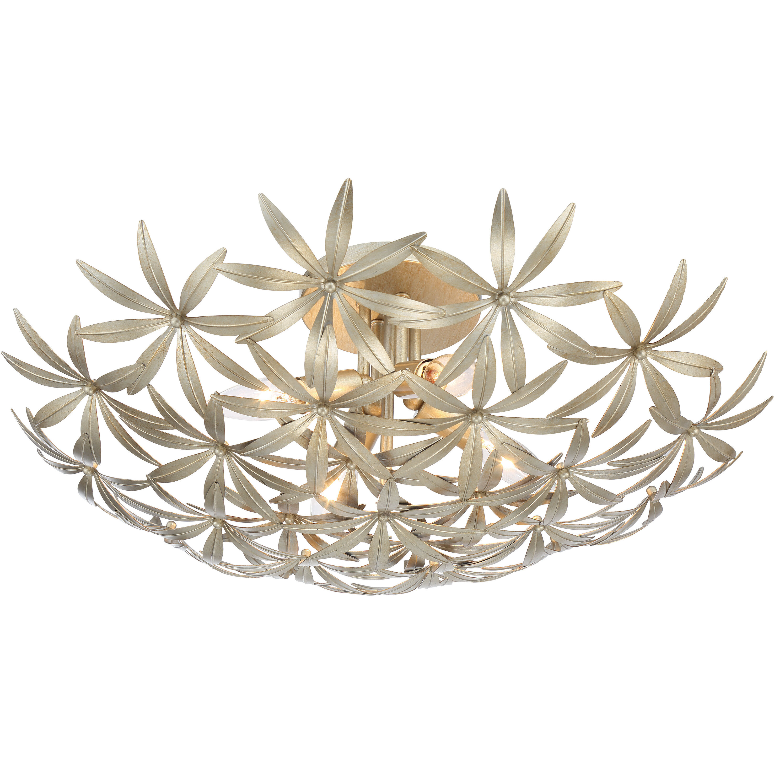 Flower Child 4 Light 22 inch Ambry Gold Flush Mount Ceiling Light