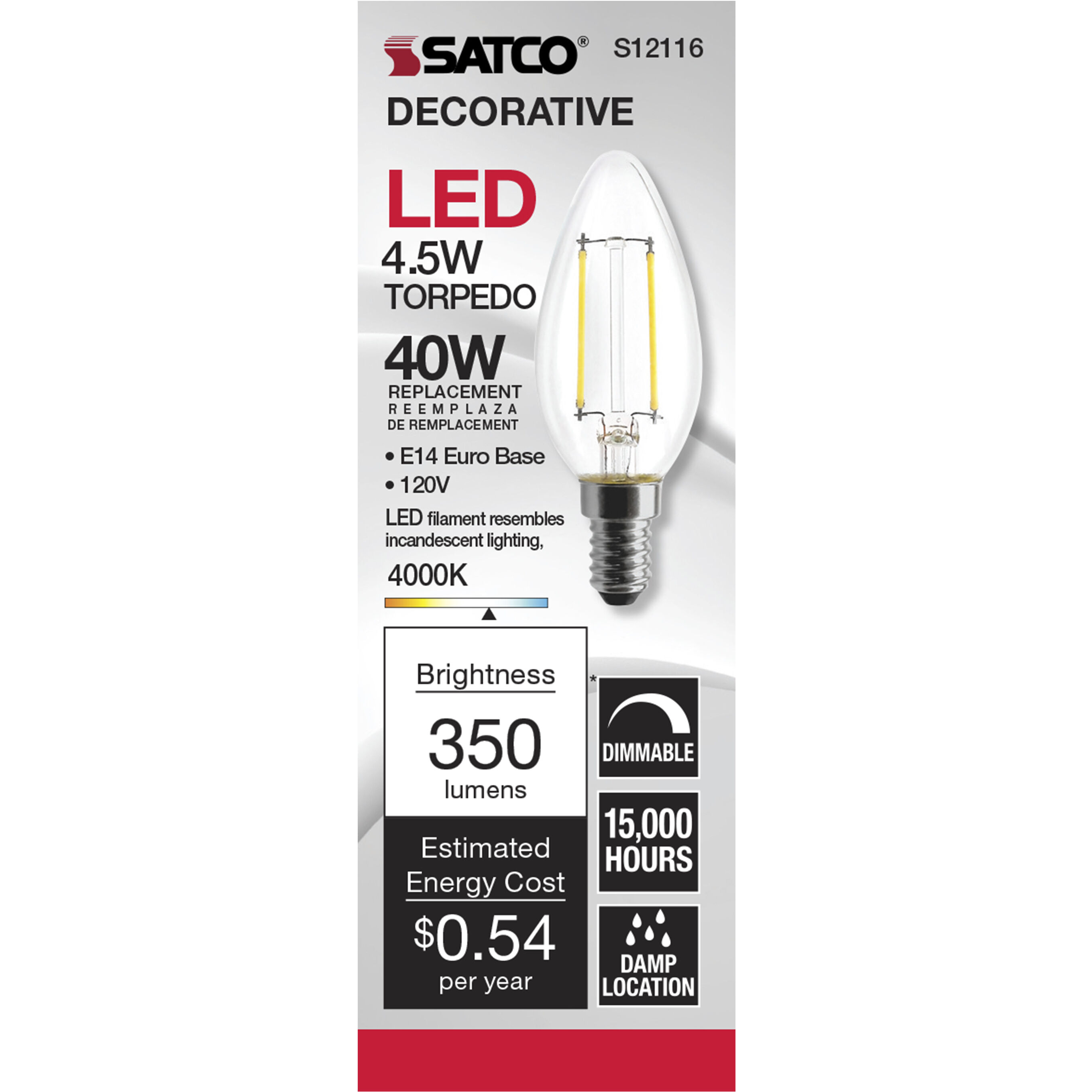 Lumos LED B11 4.50 watt 4000K Light Bulb