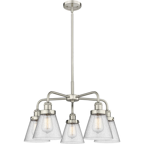 Cone 5 Light 24.25 inch Satin Nickel Chandelier Ceiling Light