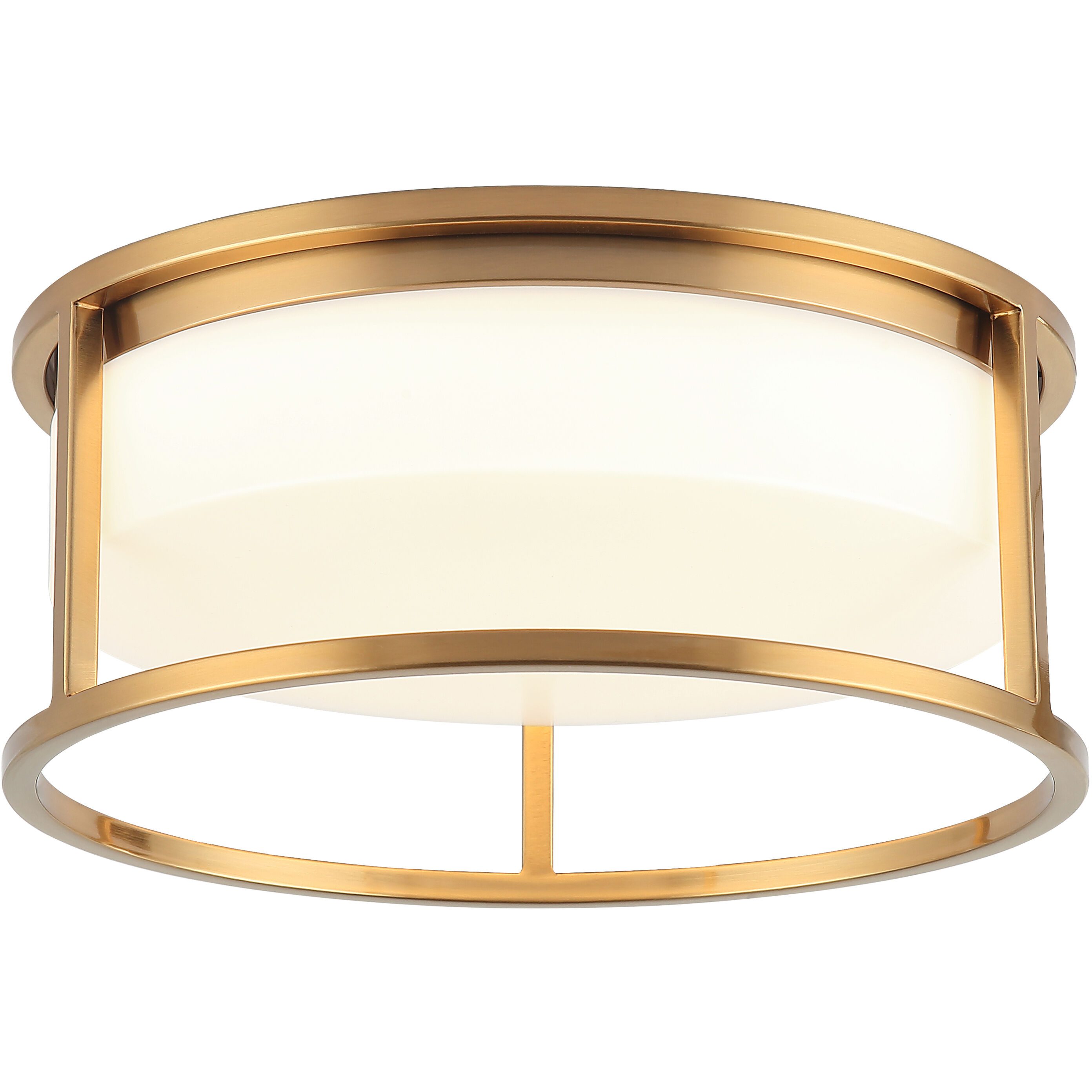 Framerton LED 11.88 inch Aged Gold Brass Flush Mount Ceiling Light