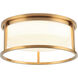 Framerton LED 11.88 inch Aged Gold Brass Flush Mount Ceiling Light
