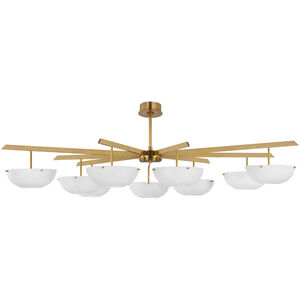 AERIN Valencia LED 58 inch Hand-Rubbed Antique Brass Chandelier Ceiling Light, Grande