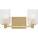 Lando 2 Light 14.25 inch Satin Brass Wall Bath Fixture Wall Light