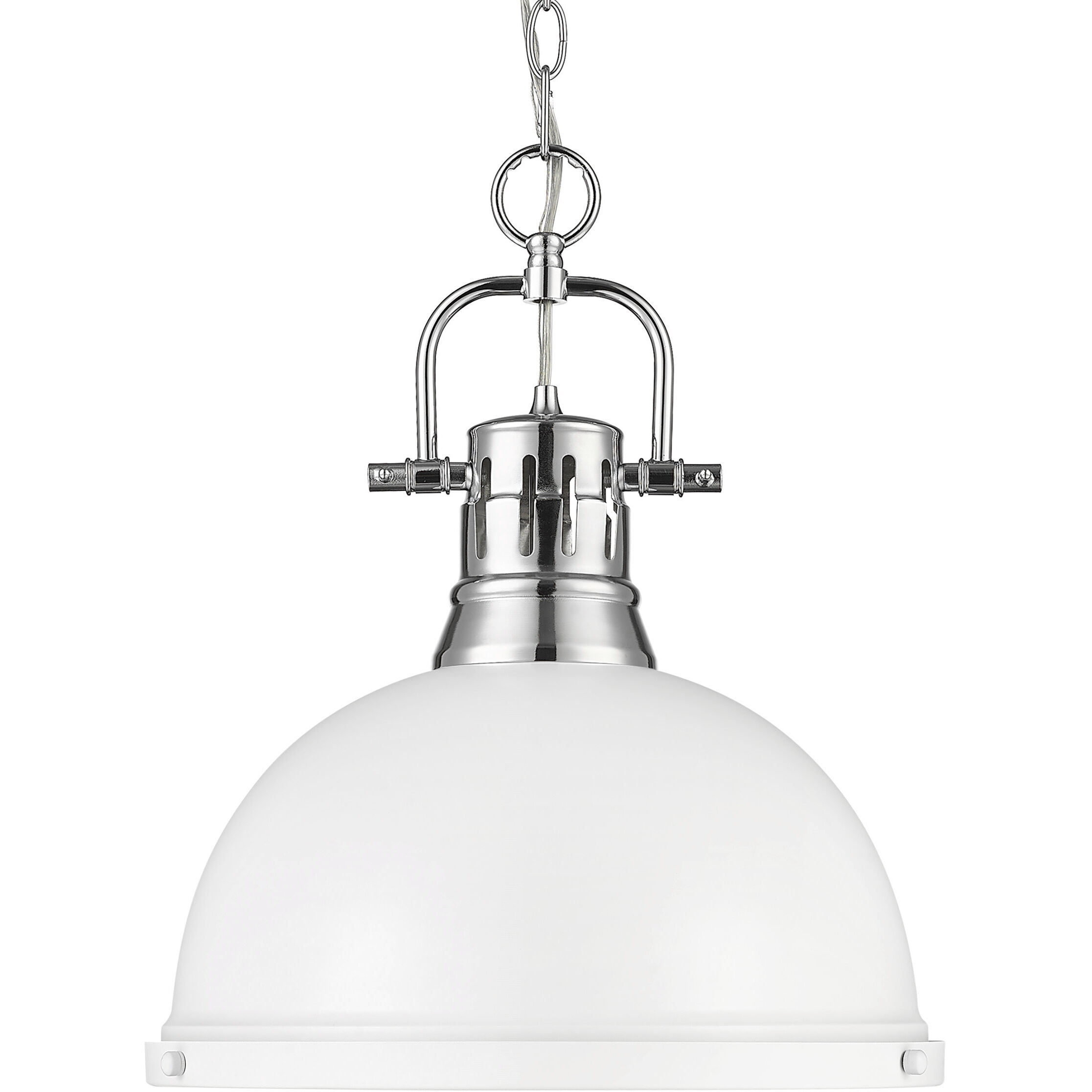 Yep Duncan 1 Light 14 inch Chrome Pendant Ceiling Light in Matte White