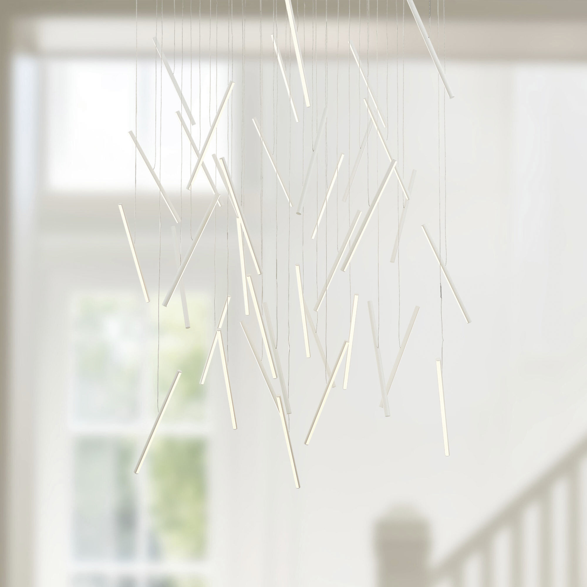 Chute LED 50 inch White Multi-Pendant Ceiling Light