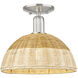 Downtown Urban Natural Ballston Dome 1 Light 11.75 inch Brushed Satin Nickel Semi-Flush Mount Ceiling Light
