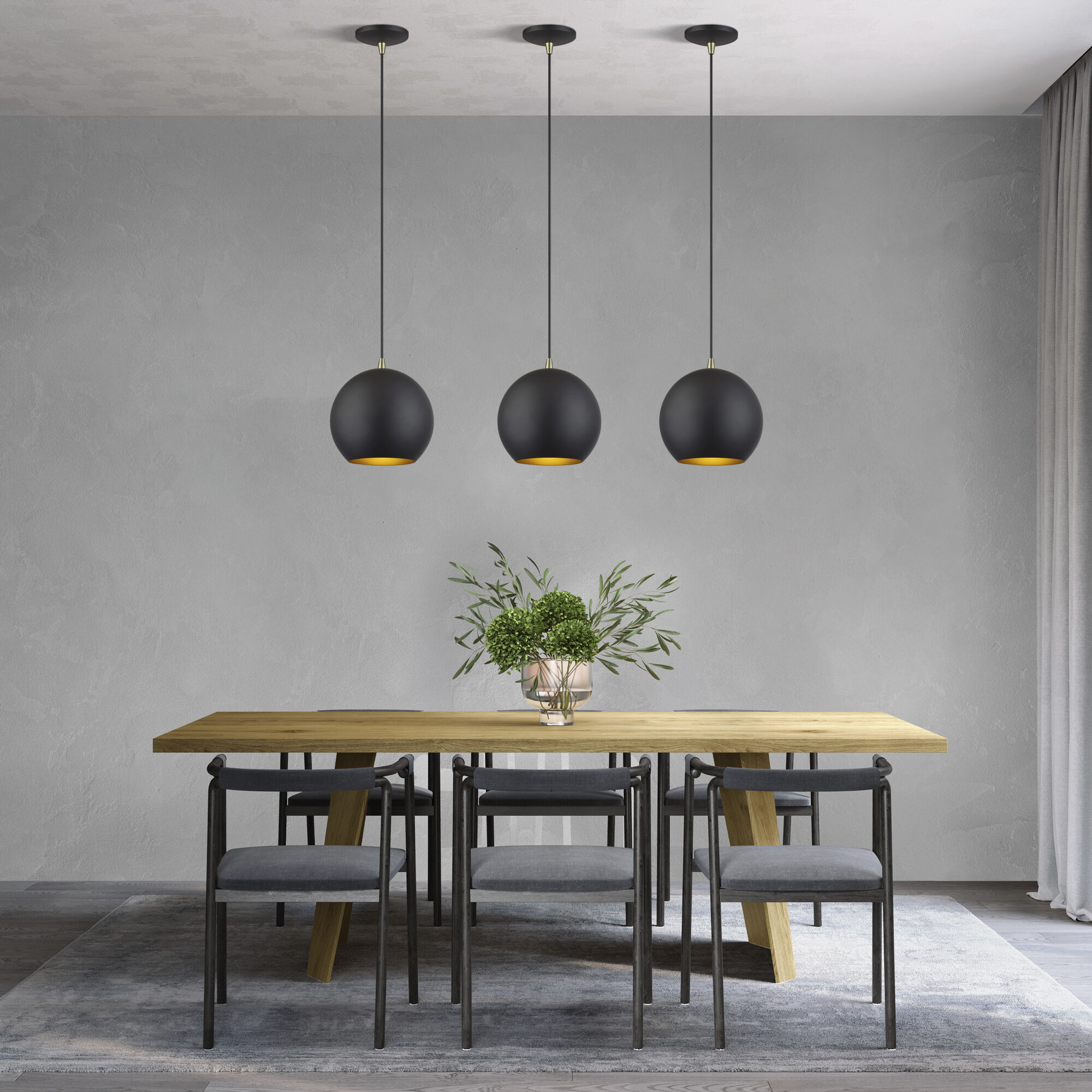 Kuppola 9.25 inch Bronze with Antique Brass Accents Pendant Ceiling Light, Globe