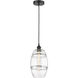 Edison Vaz 1 Light 8 inch Matte Black Cord Hung Mini Pendant Ceiling Light