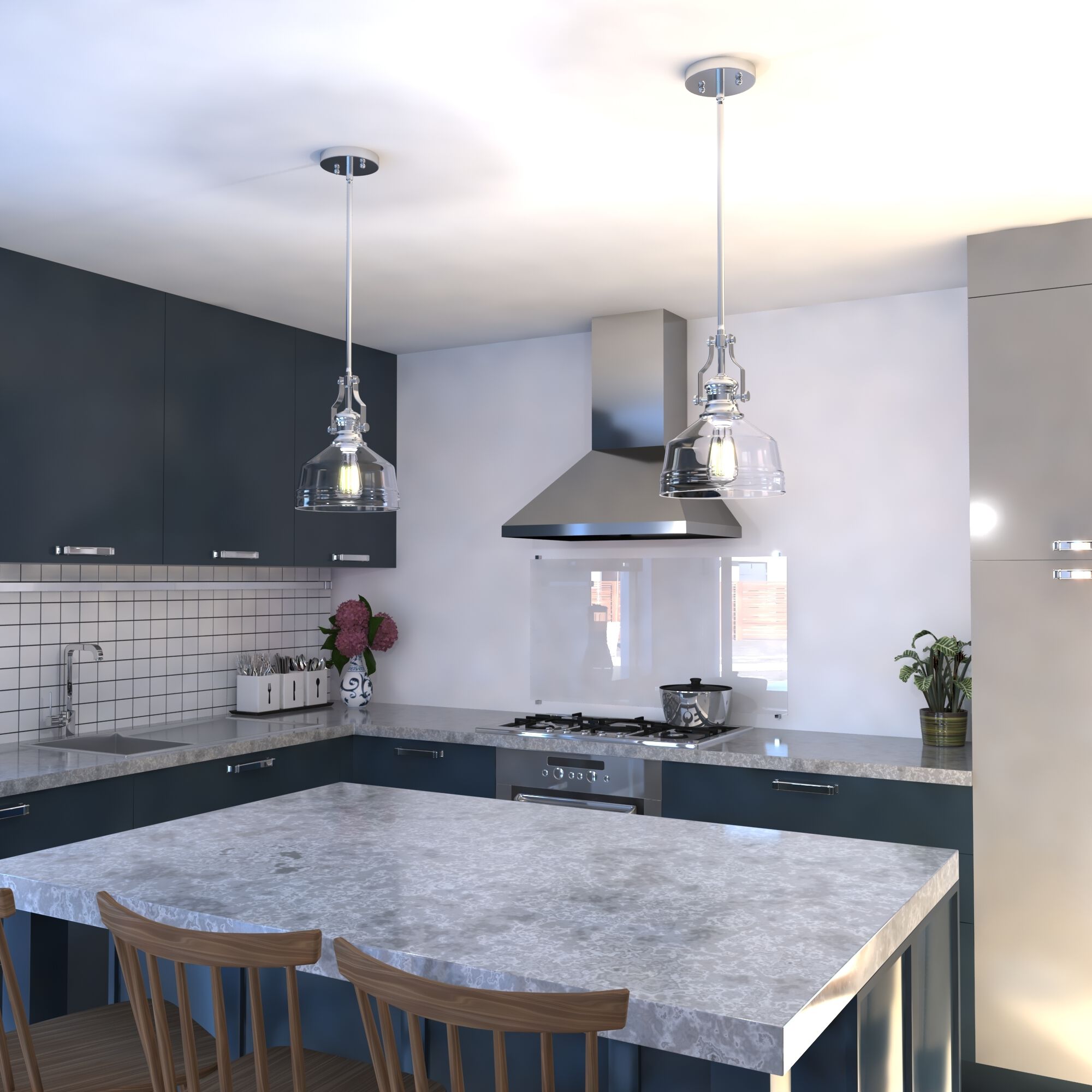 Beloit LED 9 inch Satin Nickel Mini Pendant Ceiling Light