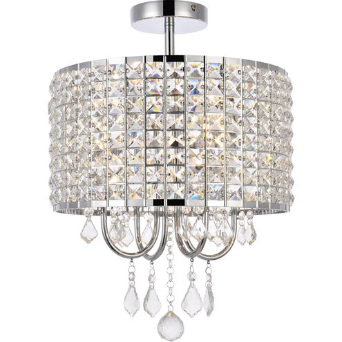 Elise 4 Light 14 inch Chrome Flush Mount Ceiling Light