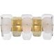 Strata 2 Light 20.75 inch Lacquered Gold Bath Vanity Wall Light