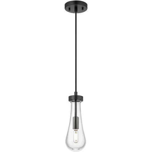 Downtown Urban Owego 1 Light 4.75 inch Matte Black Pendant Ceiling Light in Clear