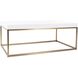 Lyndhurst 47.75 X 18 inch White and Brass Coffee Table