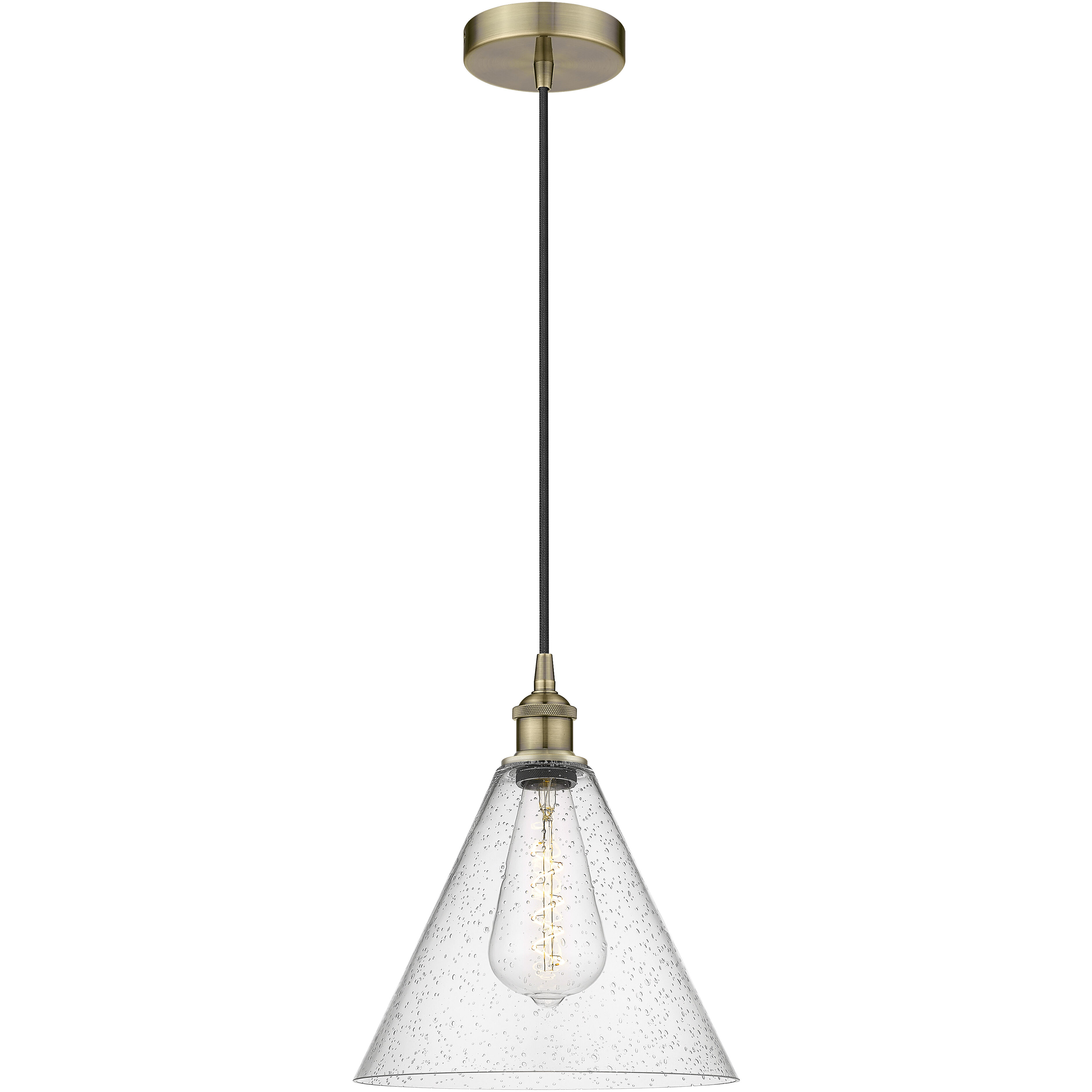 Berkshire 1 Light 12 inch Antique Brass Mini Pendant Ceiling Light