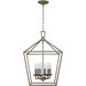 Lacey 6 Light 16 inch Antique Silver Leaf Pendant Ceiling Light