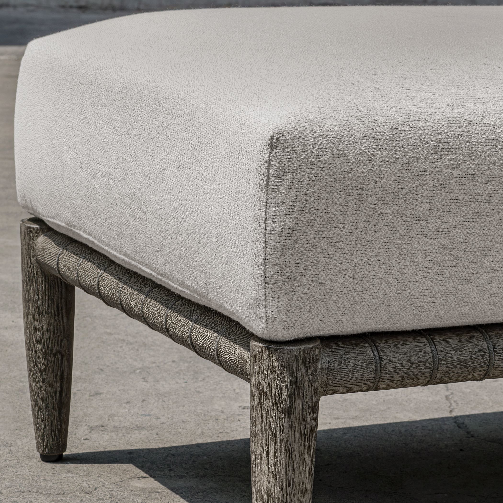 Borneo 16.5 inch Dark Gray and Oyster White Outdoor Ottoman