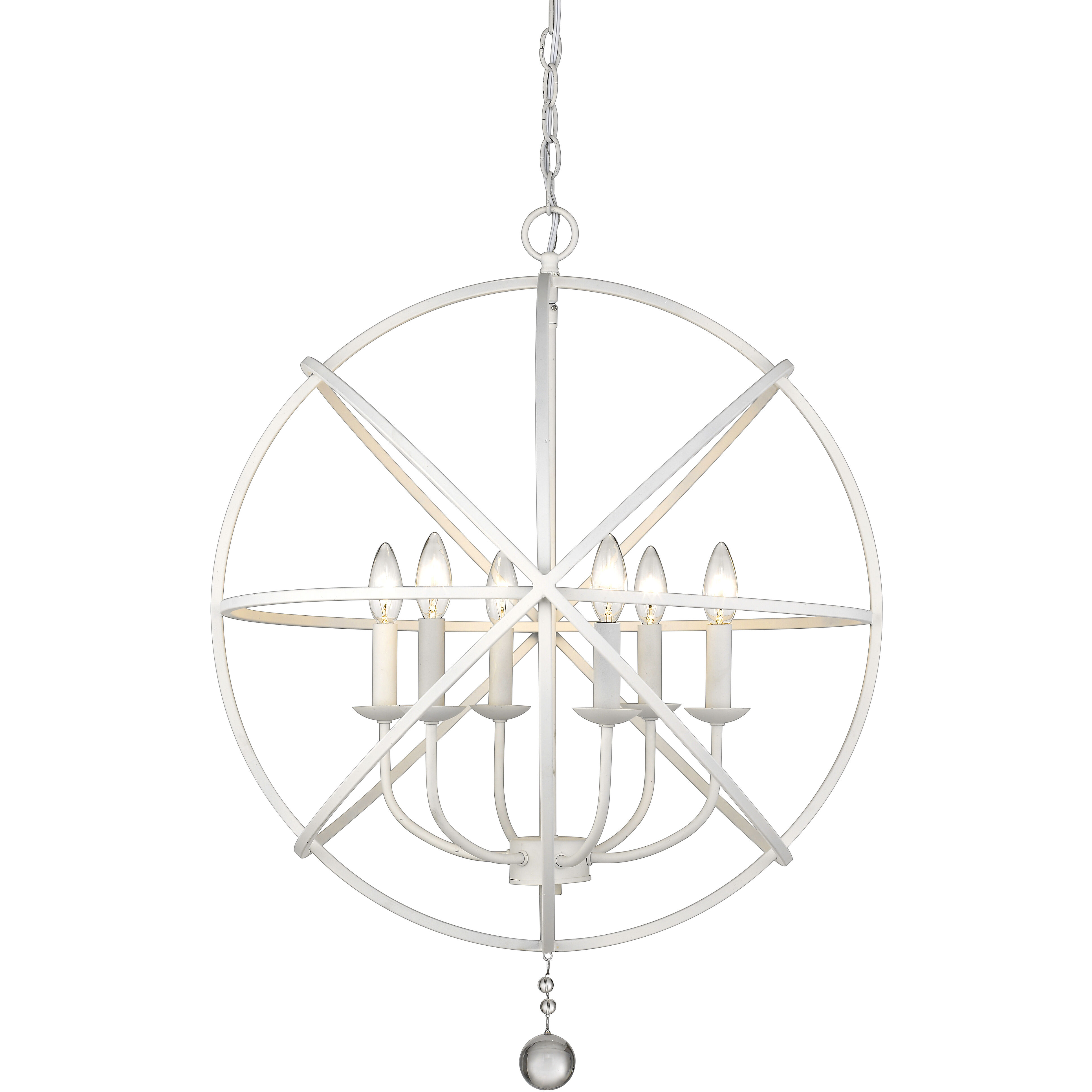 Tull 6 Light 24 inch Matte White Chandelier Ceiling Light