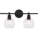 Collier 2 Light 19 inch Black Wall sconce Wall Light