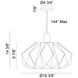 The Origami 1 Light 19.38 inch White Pendant Ceiling Light