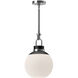 Alora Mood Copperfield 1 Light 11.88 inch Chrome Pendant Ceiling Light in Opal Glass