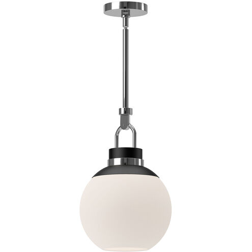 Alora Mood Copperfield 1 Light 11.88 inch Chrome Pendant Ceiling Light in Opal Glass