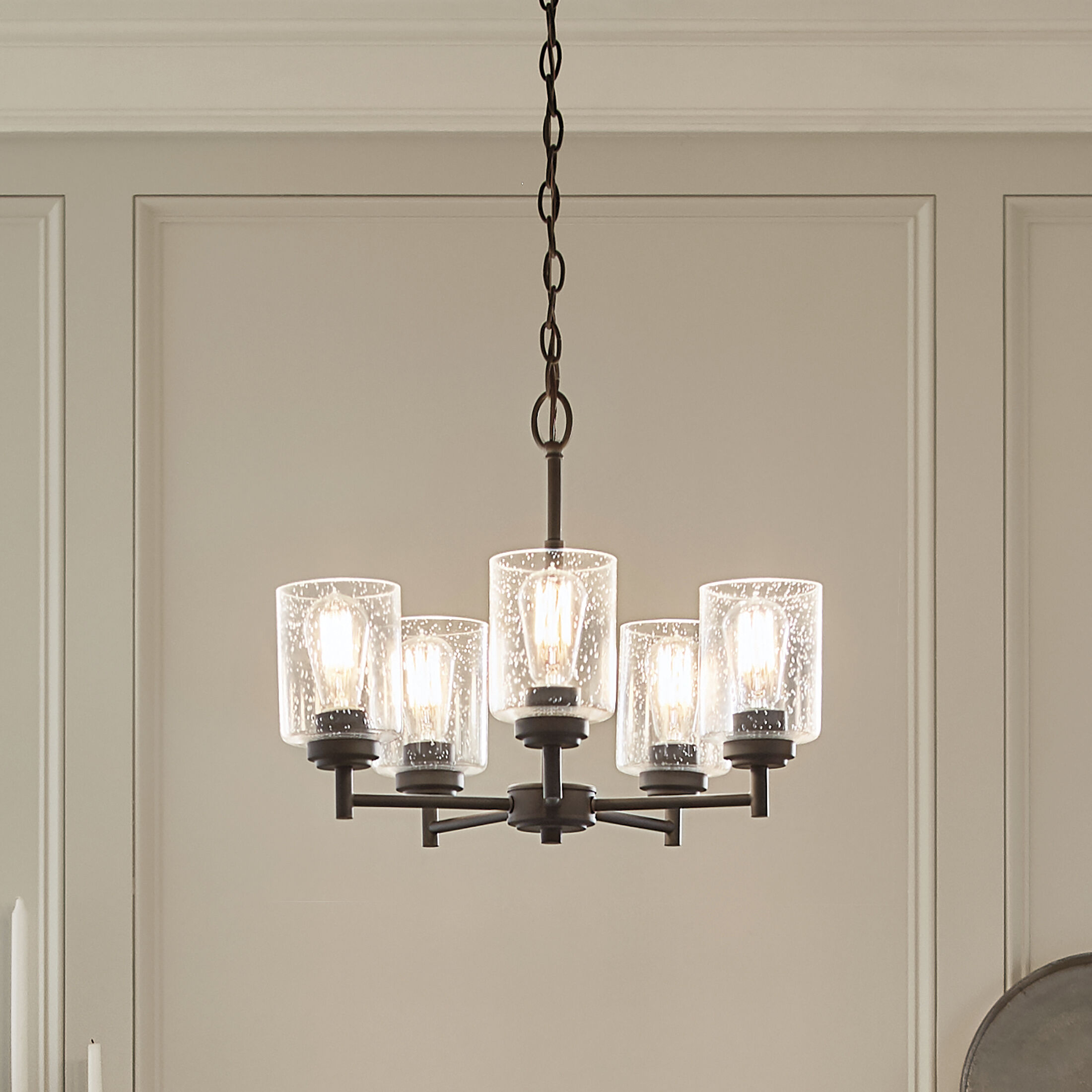 Winslow 5 Light 19.75 inch Black Chandelier 1 Tier Small Ceiling Light, Small