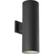 Cylinder Outdoor Wall Cylinder in Black, LED Lamping, Progress LED