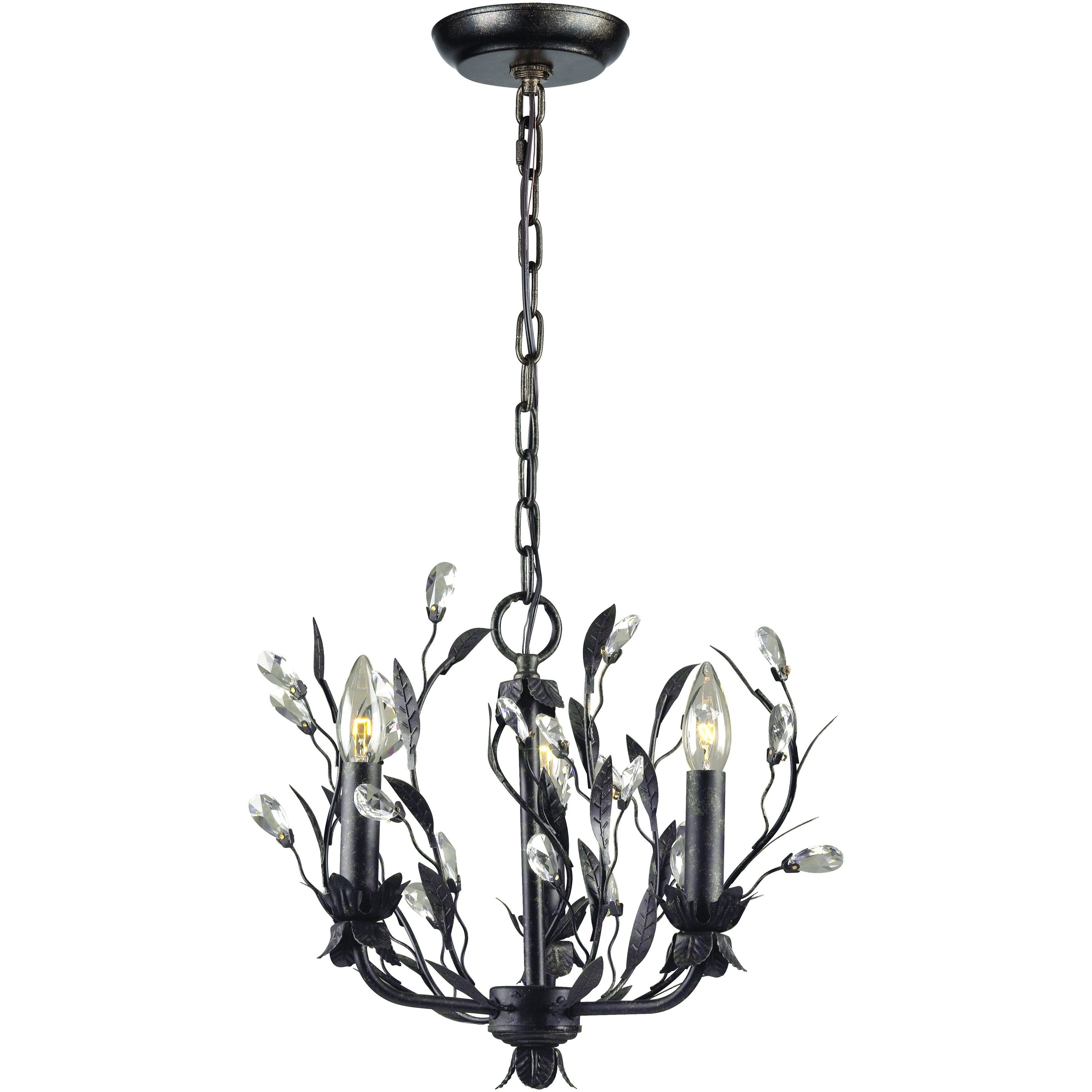 Circeo 3 Light 16 inch Silvered Bronze with Clear Chandelier Ceiling Light