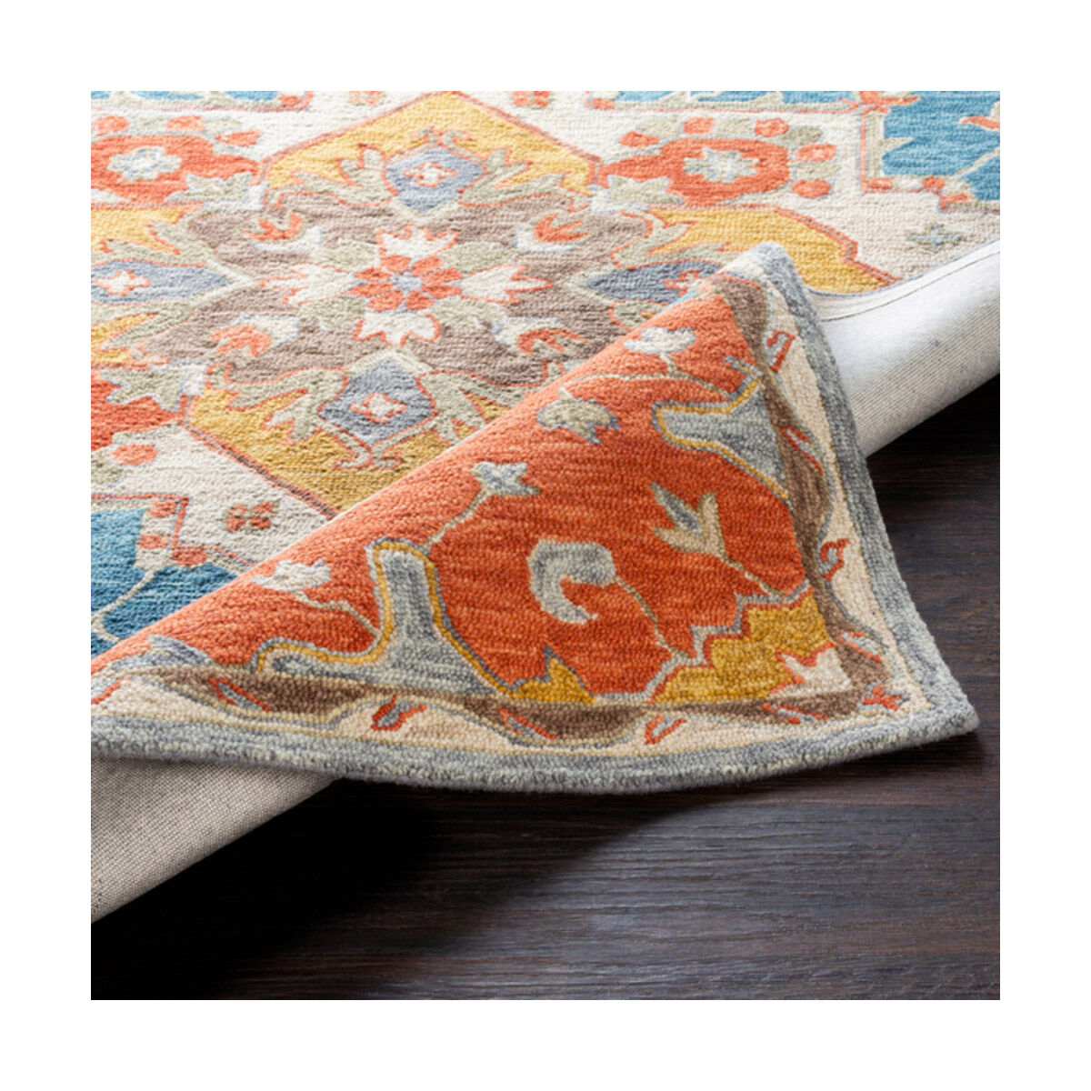 Bonifate 36 X 24 inch Navy/Aqua/Burnt Orange/Mustard/Tan/Beige Rugs