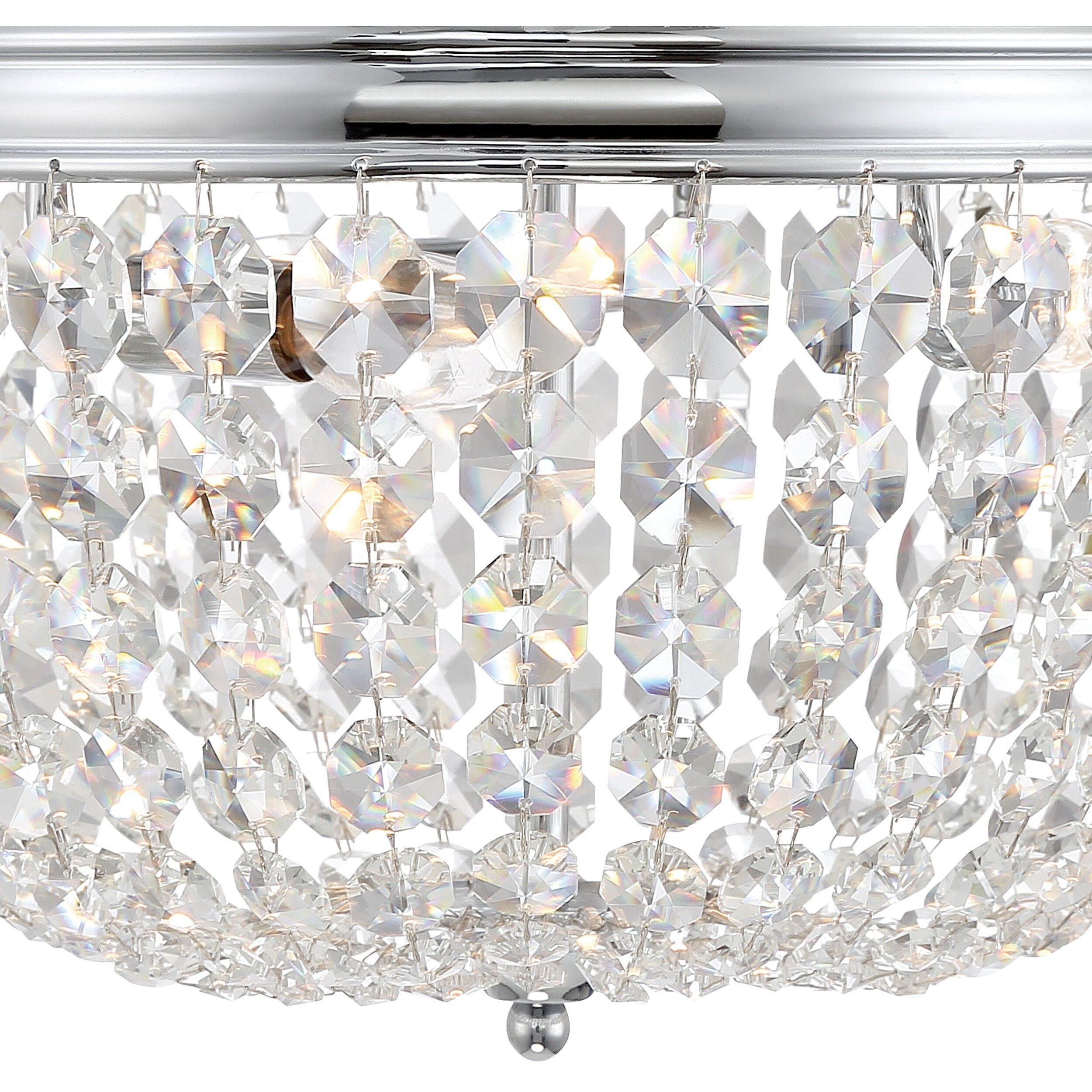 Nola 3 Light 14.25 inch Polished Chrome Flush Ceiling Light